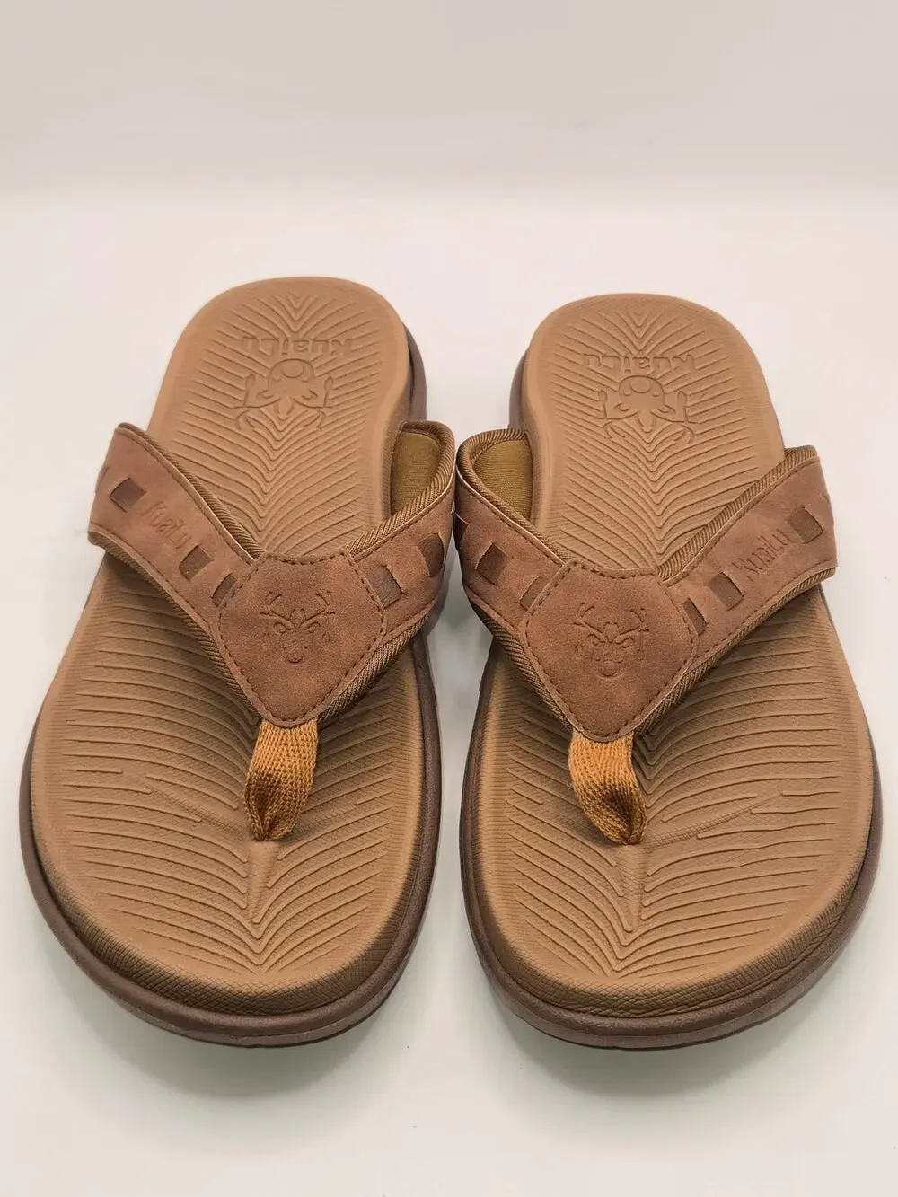 KuaiLu Men's Flip Flop Sandals Brown Comfort Arch Support US 10 EU 43.5 NEW